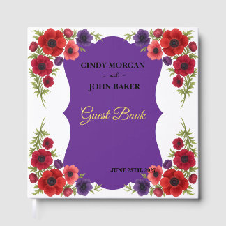 Floral Wedding Guest Book - Anemone