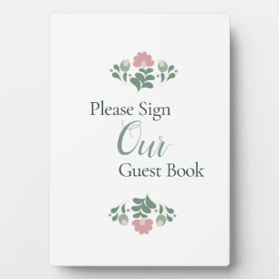 Floral Wedding Guest Book Sign Plaque
