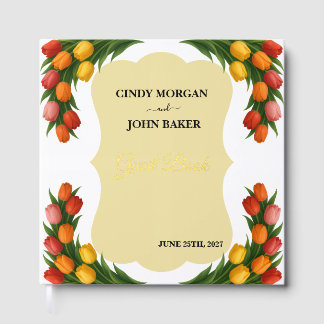 Floral Wedding Guest Book - Tulips