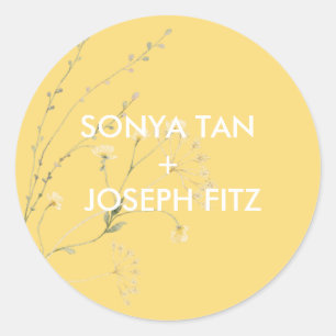 Floral Wedding Invitat Envelope Square Classic Ro Round Sticker