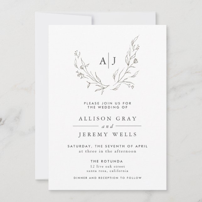 Floral Wedding Invitation (Front)