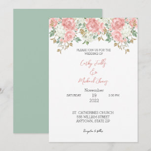 Floral wedding invitation