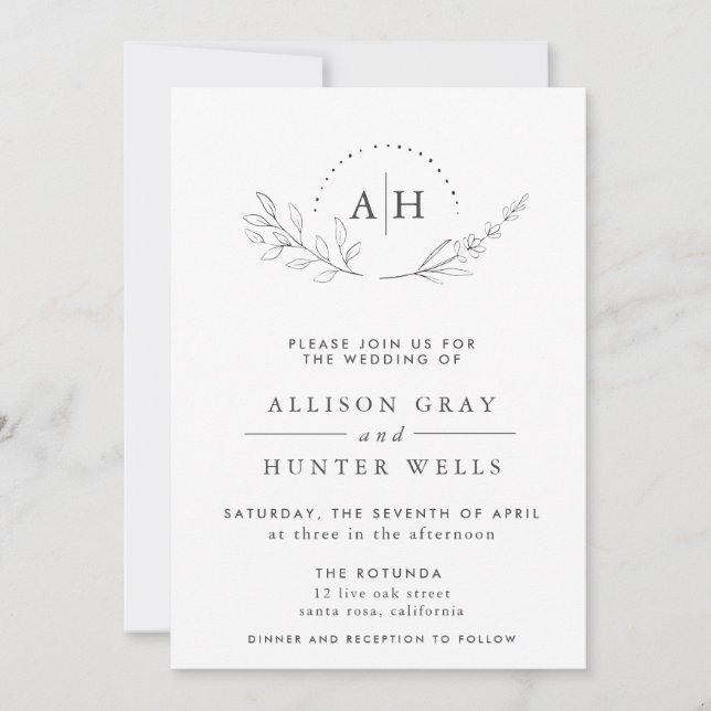 Floral Wedding Invitation (Front)