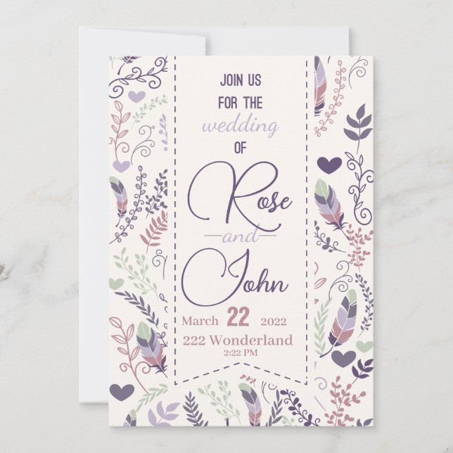 Floral Wedding Invitation (Front)