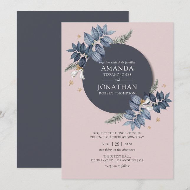 Floral Wedding Invitation (Front/Back)