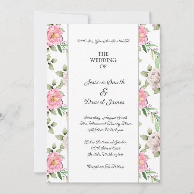 Floral Wedding Invitation (Front)