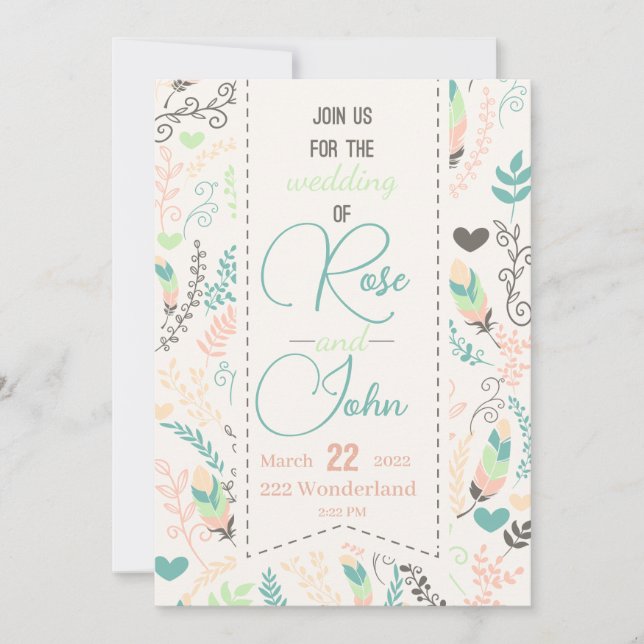 Floral Wedding Invitation (Front)