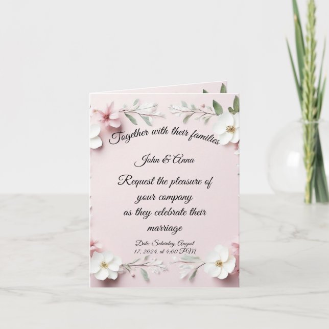 Floral wedding invitation card (Front)