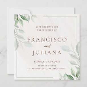 Floral wedding invitation Card Save The Date