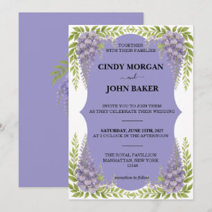 Floral Wedding Invitation Card - Wisteria