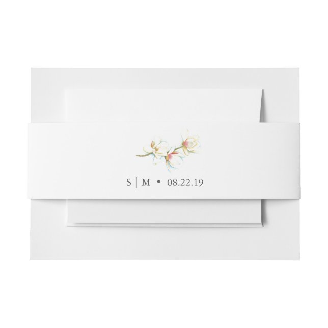 Floral Wedding Invitation Invitation Belly Band (Front Example)