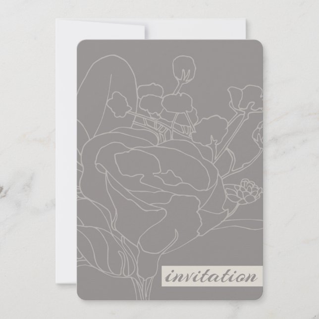 Floral Wedding Invitation (Natural) (Front)