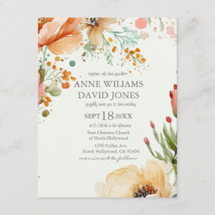 Floral Wedding Invitation soft coton texture