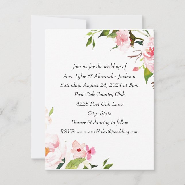 Floral wedding Invitations (Front)