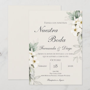 Floral Wedding invite in Spanish