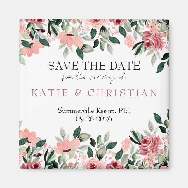 Floral Wedding Magnets (Front)