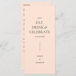 Floral Wedding Menu in Peach
