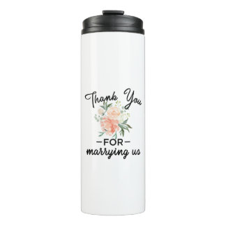 Floral Wedding Officiant Thank You Thermal Tumbler