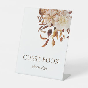 Floral Wedding Pedestal Sign