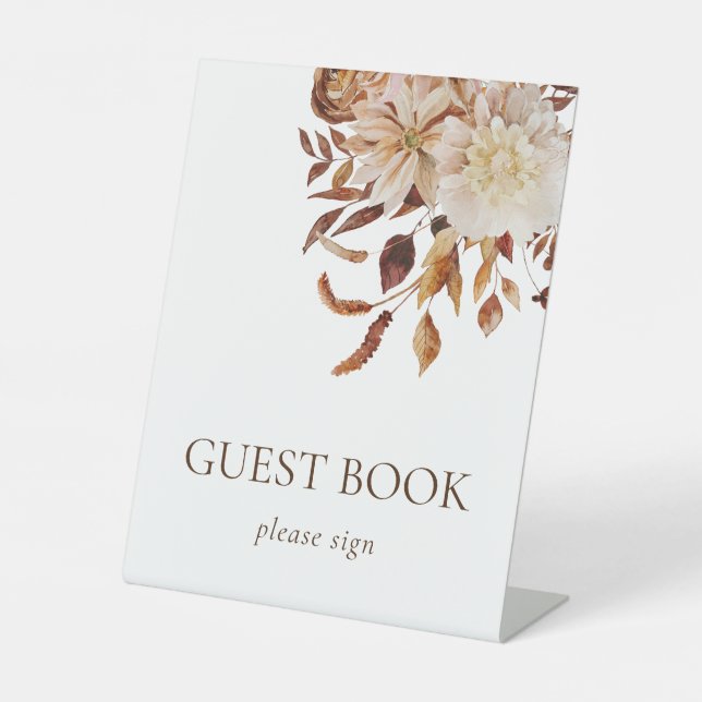 Floral Wedding Pedestal Sign (Front)
