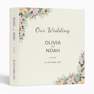 Floral wedding photo album - rustic style binder