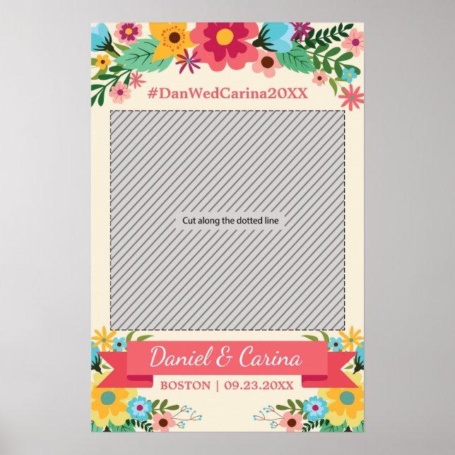 Floral Wedding Photo Frame Props Poster (Front)