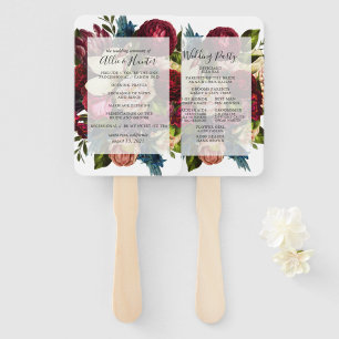 Floral Wedding Program Fan