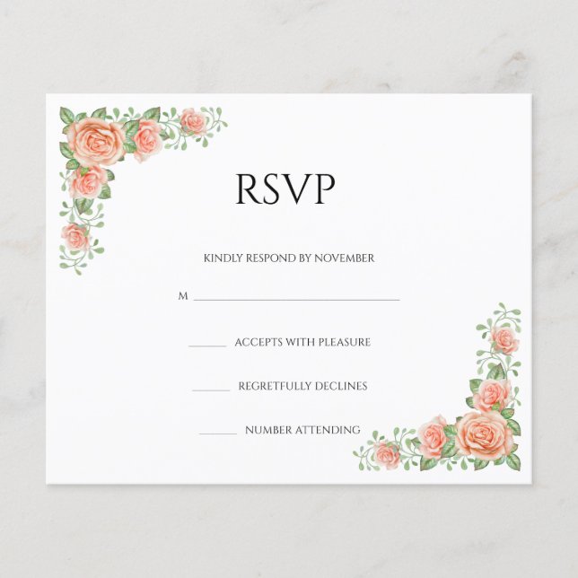 Floral Wedding RSVP Card Flyer (Front)