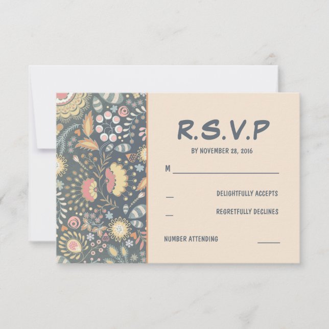 Floral Wedding RSVP Cards (Front)