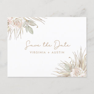 Floral Wedding Save The Date Announcement Postcard