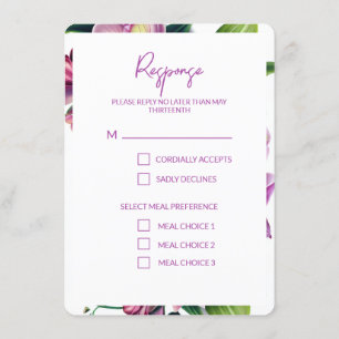 Floral Wedding Save the Date with Photo Enclosure Card