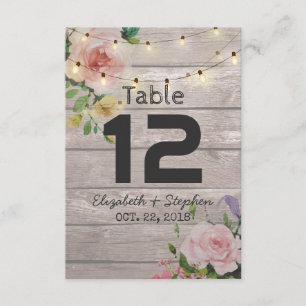 Floral Wedding Seating Place Table Number / Escort