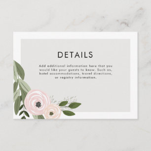 Floral Wedding Sprigs Details Enclosure Card