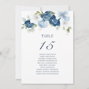 Floral Wedding Table Number 15 Seating Chart