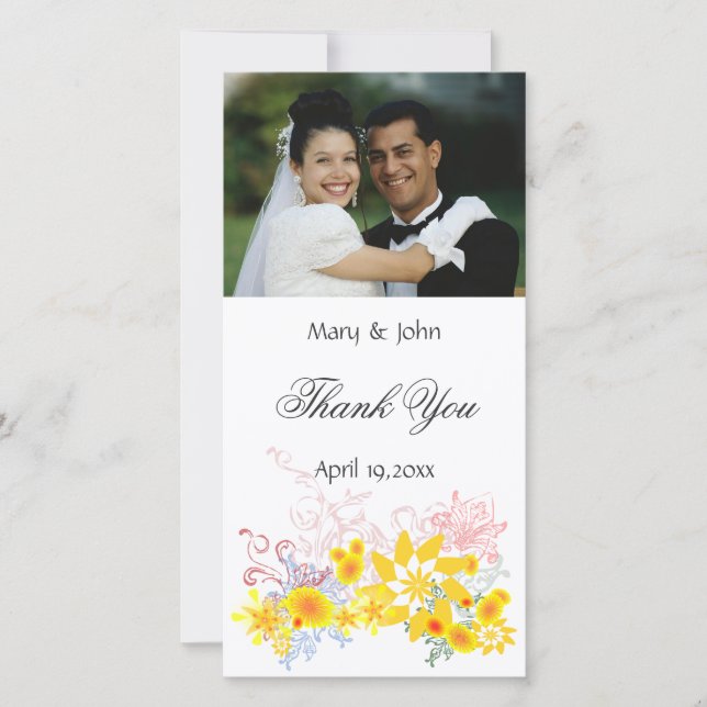Floral Wedding Thank You Card (Front)