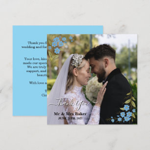Floral Wedding Thank You Card - Forget Me Not