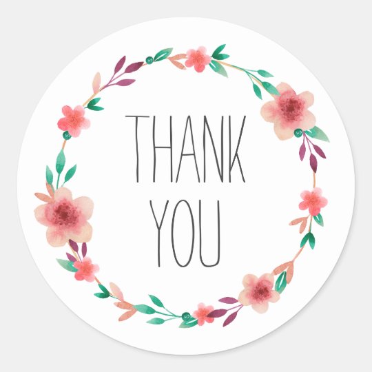Floral Wreath With Thank You Message Free Vector