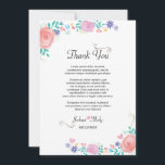 Floral Wedding Thank you Table Sign Invitation<br><div class="desc">Customize it with your own text.</div>
