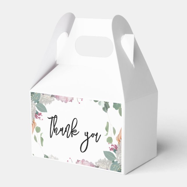 Floral Wedding Theme Favor Box (Front Side)