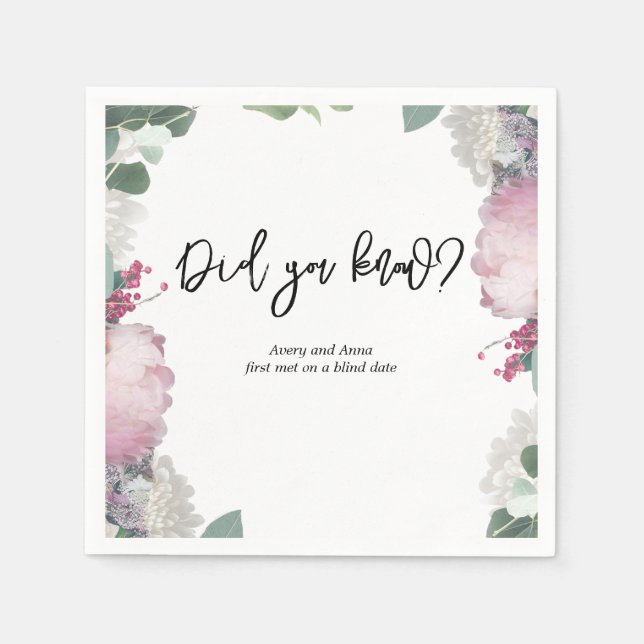 Floral Wedding Theme Napkin (Front)