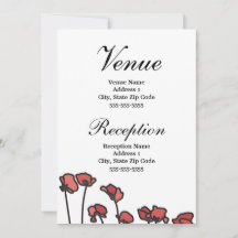 Floral Wedding Venue Enclosure Red & Pink Poppies
