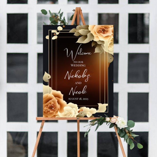 Floral Wedding Welcome Sign Template (Creator Uploaded)