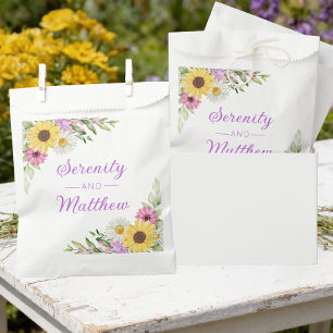 Floral Wedding Wildflower Sunflower Daisy Party Favour Bag