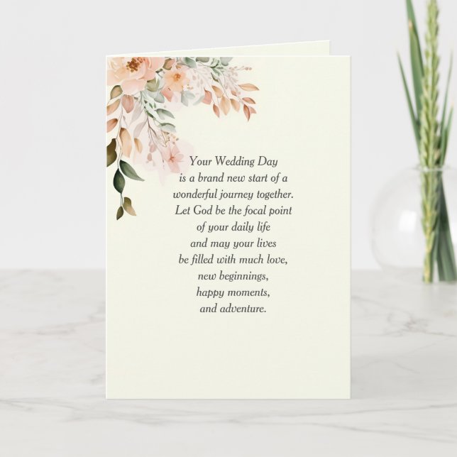 Floral Wedding with Religious Text Card (Front)