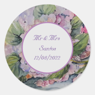 Floral Wedding with saying Napkins Classic Round Sticker