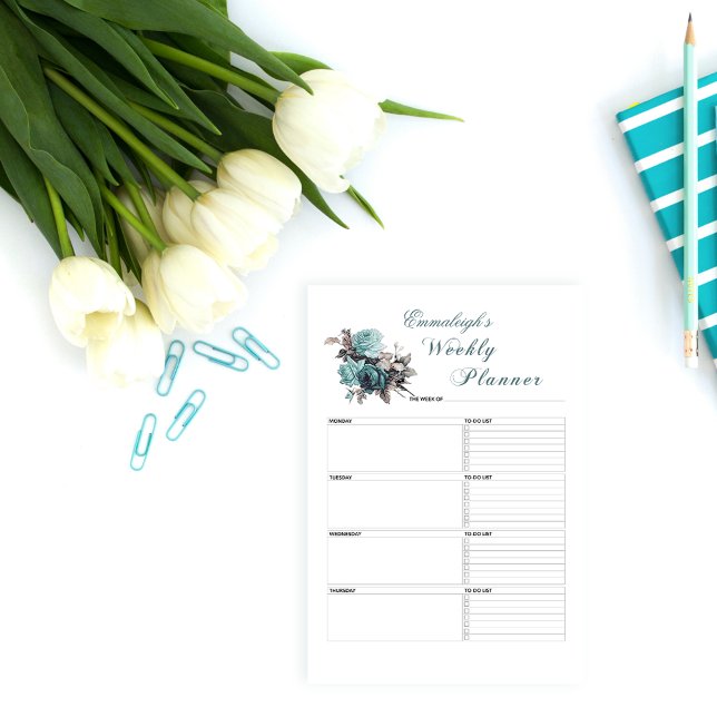 Floral Weekly Planner Personalized Post-it Notes (Creator Uploaded)