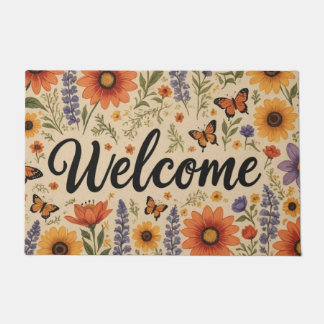 Floral Welcome Doormat