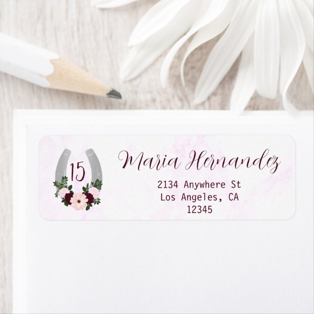 Floral Western Horseshoe Quinceanera Address (Insitu)