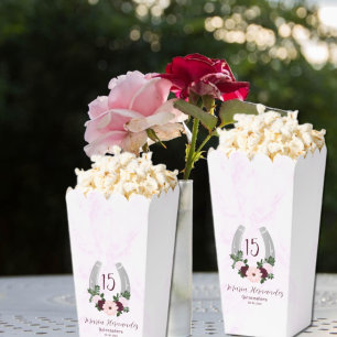 Floral Western Horseshoe Quinceanera Favor Box