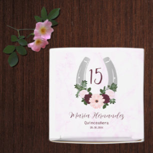 Floral Western Horseshoe Quinceanera Favor Box